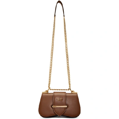 Shop Prada Brown Sidonie Shoulder Bag In F0046 Cogna
