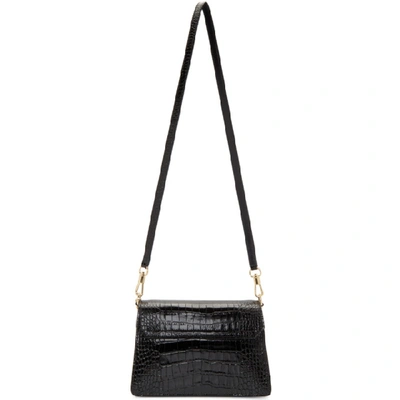 Shop Givenchy Black Small Croc Gv3 Bag In 001 Black