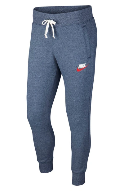 Shop Nike Heritage Jogger Pants In Midnight Navy/ Heather