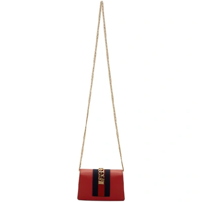 Shop Gucci Red Mini Sylvie Chain Bag In 6473 Red