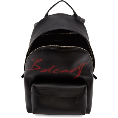 Shop Balenciaga Black Small Script Logo Everyday Backpack In 1000 Blk