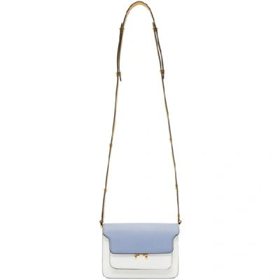 Shop Marni Blue And White Small Trunk Bag In Z255n Blue