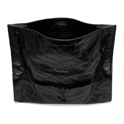 Shop Saint Laurent Black Large Quilted Tote Bag