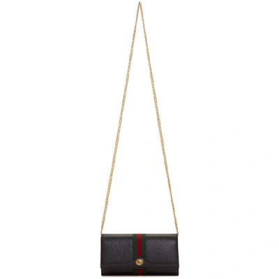 Shop Gucci Black Ophidia Continental Wallet Bag In 1060 Black