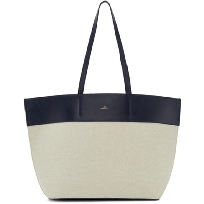 Shop A.p.c. Blue And Off-white Totally Tote