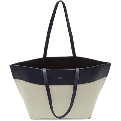 Shop Apc A.p.c. Blue And Off-white Totally Tote