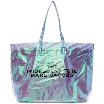 The Iridescent Pvc Tote Bag With Logo In Lilac