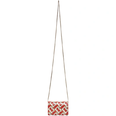 Shop Burberry Red & White Jessie Ch Crossbody Bag