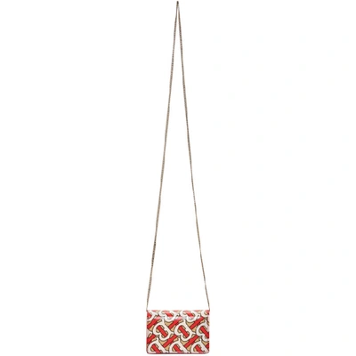 Shop Burberry Red & White Jessie Ch Crossbody Bag