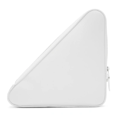 Shop Balenciaga White Medium Triangle Pouch In 9000 White