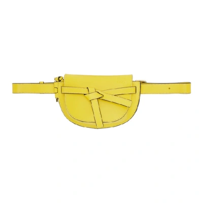 Shop Loewe Yellow Mini Gate Bum Bag In 8100 Yellow