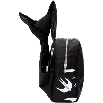Shop Mcq By Alexander Mcqueen Mcq Alexander Mcqueen Black Knotted Swallow Sling Backpack In 1006 Blk/wh