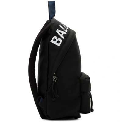 Shop Balenciaga Black & Navy Wheel Backpack