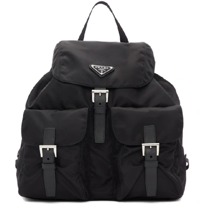 Shop Prada Black Nylon Backpack