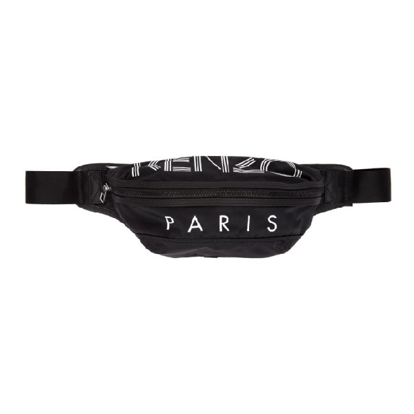 Kenzo Black Logo Bum Bag In 26 Fuschia Modesens