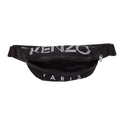 Shop Kenzo Black Logo Bum Bag In 26 Fuschia
