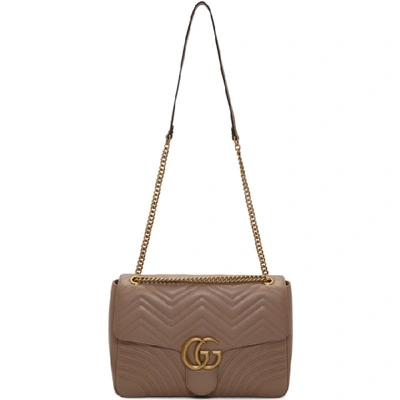 Shop Gucci Taupe Large Gg Marmont 2.0 Bag In 5729 Porcel