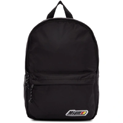 Shop Msgm Black Logo Backpack In 99 Black