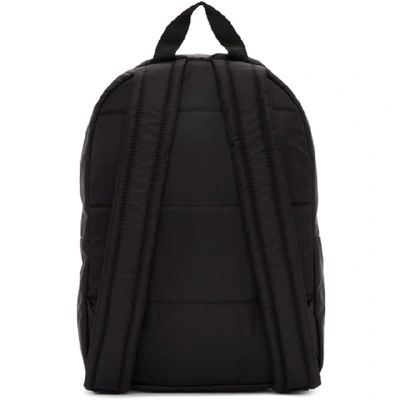 Shop Msgm Black Logo Backpack In 99 Black