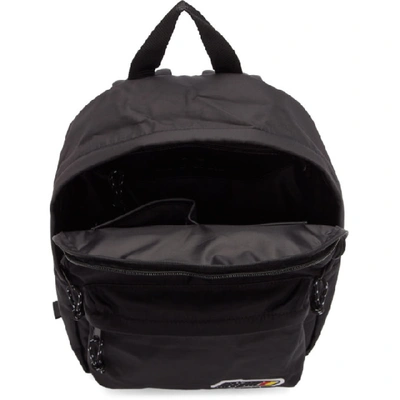 Shop Msgm Black Logo Backpack In 99 Black
