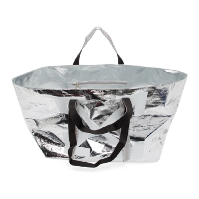 Shop Off-white Silver New Commercial Tote In Silver/white