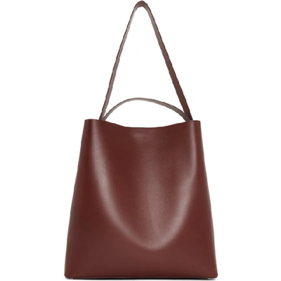 Shop Aesther Ekme Brown Sac Square Tote In 127 Brick