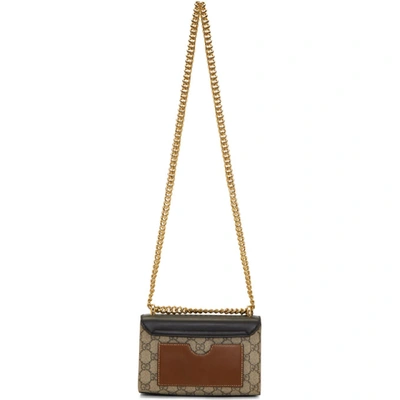 Shop Gucci Black & Brown Small Padlock Gg Shoulder Bag In Beige