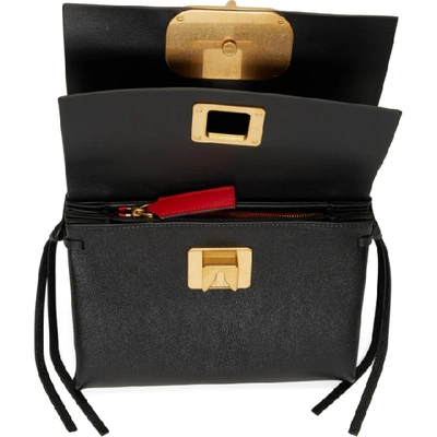 Shop Valentino Black  Garavani Small Vring Shoulder Bag In 0no Black