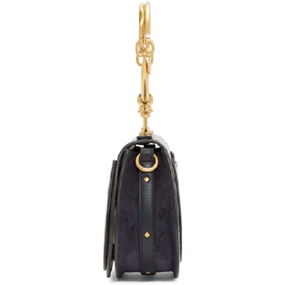 Shop Chloé Chloe Blue Small Nile Bracelet Bag In 4d4 Full Bl