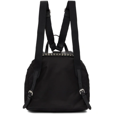 Shop Prada Black Studded Nylon Backpack