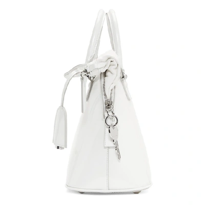 Shop Maison Margiela White Medium Patent 5ac Bag