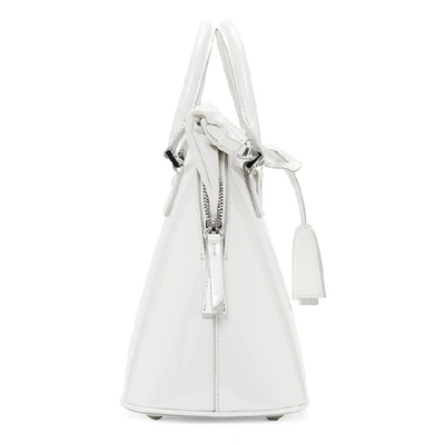 Shop Maison Margiela White Medium Patent 5ac Bag