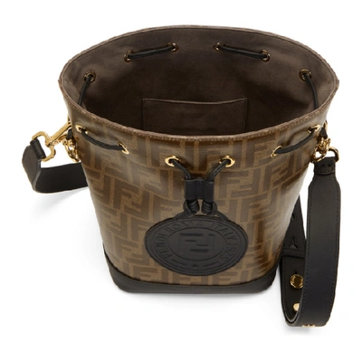 Shop Fendi Black And Brown Small Forever  Mon Tresor Bag In F14tu Black