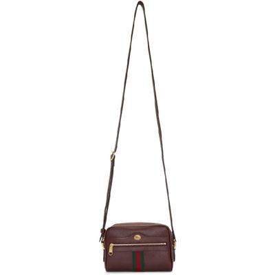 Shop Gucci Burgundy Ophidia Shoulder Bag In 6673 Bordea