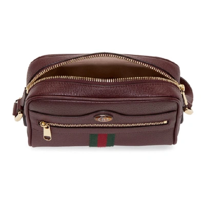 Shop Gucci Burgundy Ophidia Shoulder Bag In 6673 Bordea