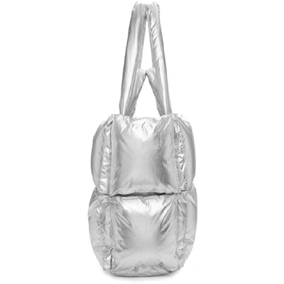 Shop Off-white Silver Nylon Small Puffy Tote