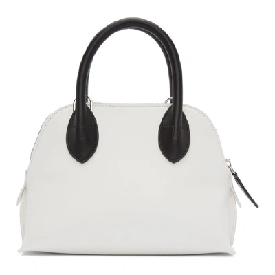 Shop Lanvin White And Black Mini Magot Bag In 0010 White