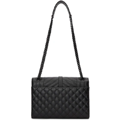 Shop Saint Laurent Black Medium Monogramme Envelope Bag