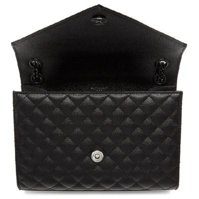 Shop Saint Laurent Black Medium Monogramme Envelope Bag