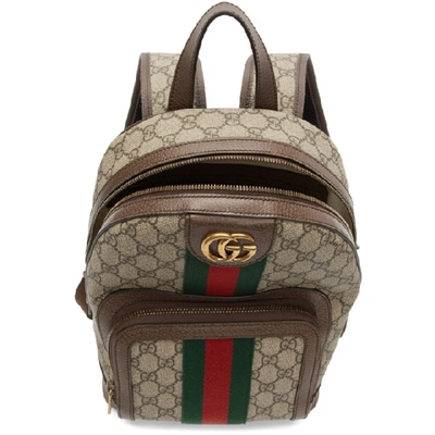 Shop Gucci Beige Small Gg Ophidia Backpack In 8994 Beige