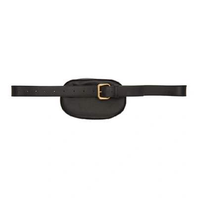 Shop Bottega Veneta Black Intrecciato Belt Bag In 1000 Black
