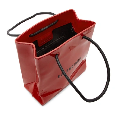 Shop Balenciaga Red Patent Everyday Shopping Tote In 6406 Bright