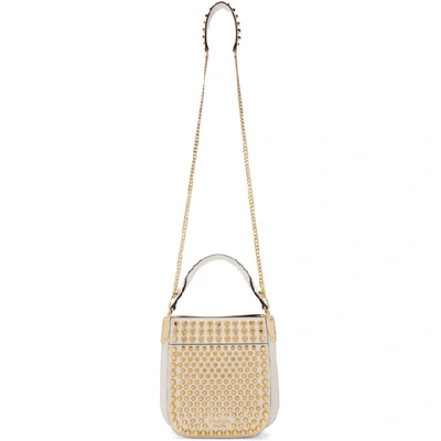 Shop Prada White Small Studded Margit Bag