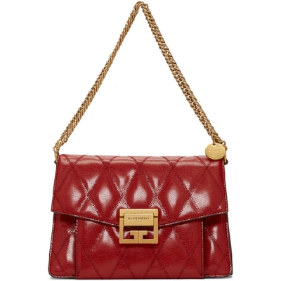 Shop Givenchy Red Quilted Small Gv3 Bag