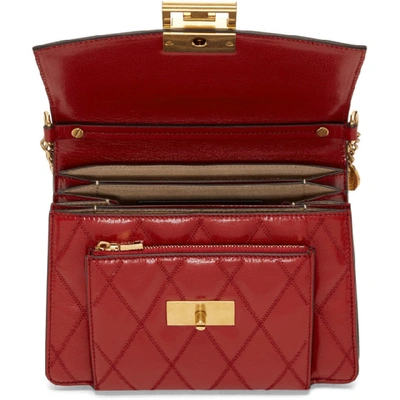 Shop Givenchy Red Quilted Small Gv3 Bag