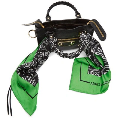 Shop Balenciaga Black Mini City Scarf Bag In 1060 Blk Mu