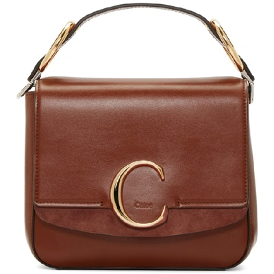 Shop Chloé Chloe Brown Small Chloe C Shoulder Bag In 27s Sepia B