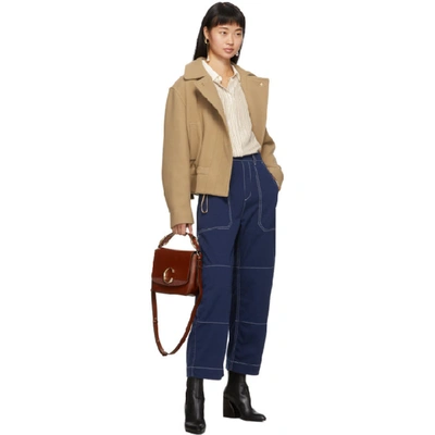 Shop Chloé Chloe Brown Small Chloe C Shoulder Bag In 27s Sepia B