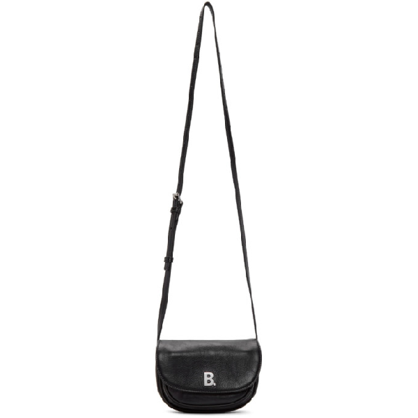 Balenciaga Xs Round Soft Leather Shoulder Bag In Black | ModeSens