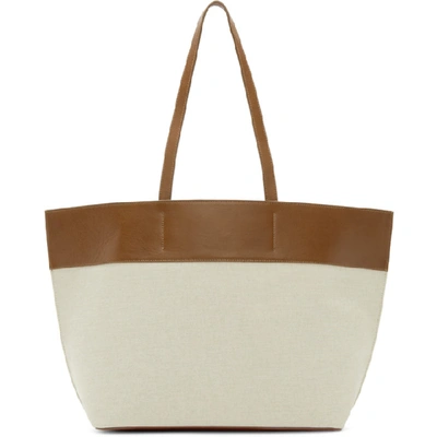 Shop Apc A.p.c. Brown And Off-white Totally Tote In Cad Noisett
